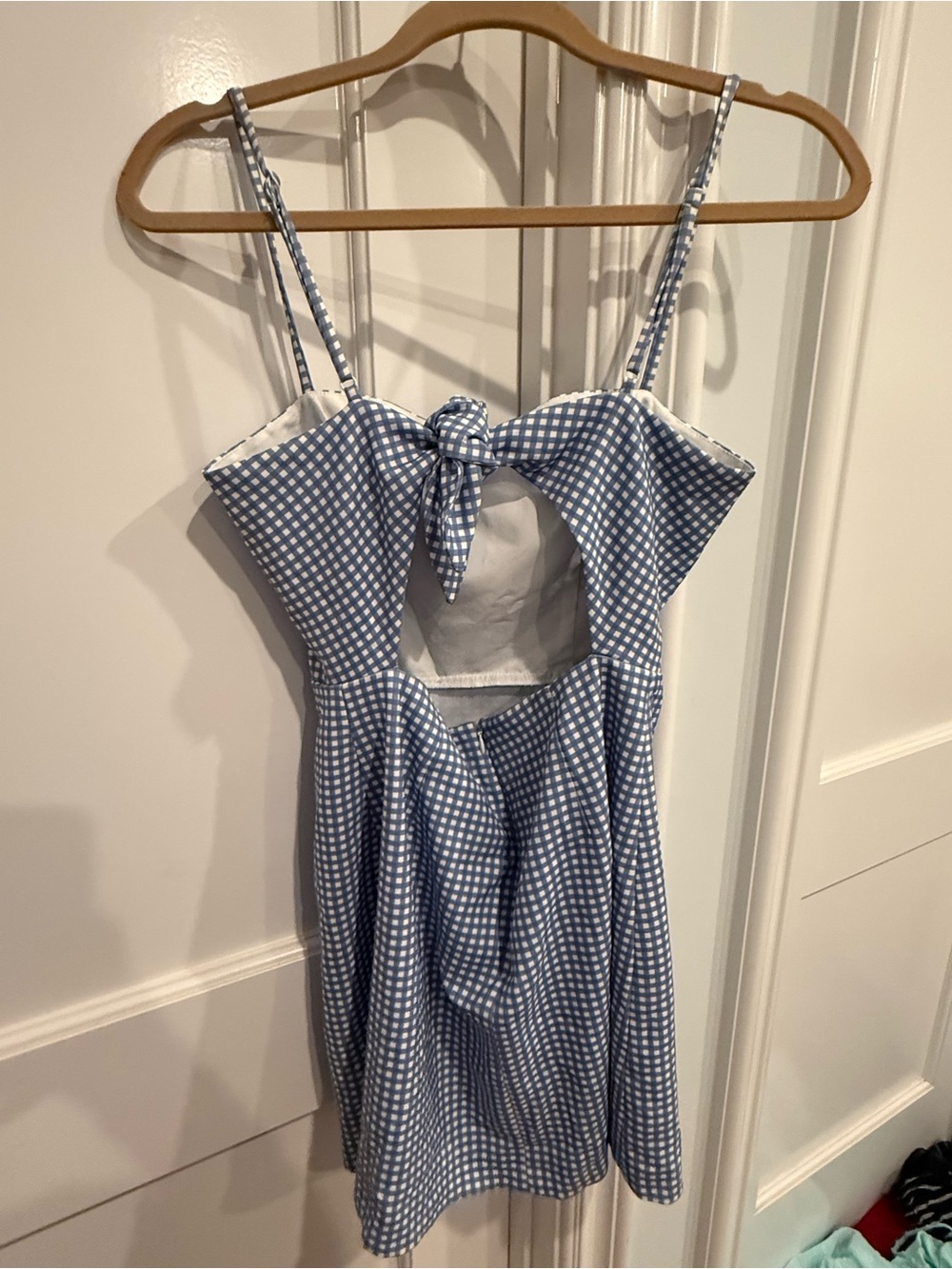 French Connection Blue Gingham Mini Dress - Picture 3 of 3